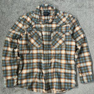 Pendleton Tan and Blue Plaid Casual Shirt